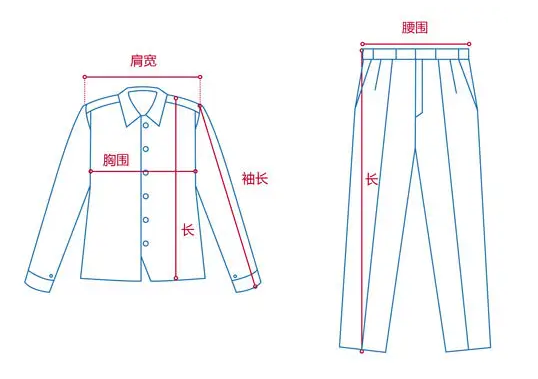 定做工作服測(cè)量展示圖，短袖工作服定做，冬季工作服定做